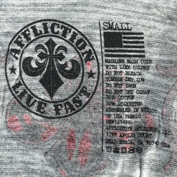 Affliction Men's Graphic Tank Top - Size: Small- Gray / Black - NWT - Picture 9 of 10